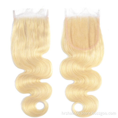 Wholesale 613 body wave 3 bundles with closure cuticle aligned original brazilian human hair extensions .